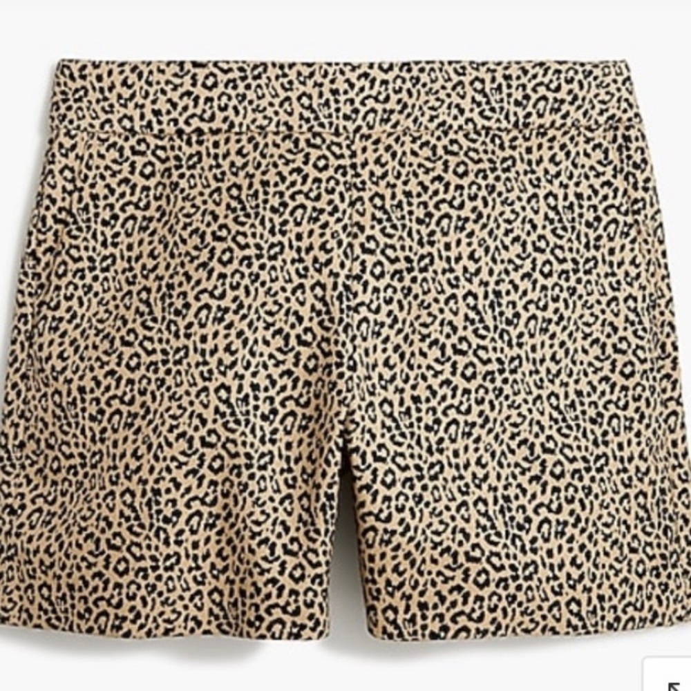 J.Crew leopard cheetah basket weave shorts dressy resort sz 10 new nwt